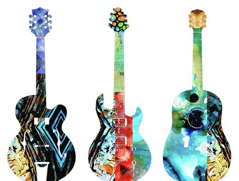 Wild Guitars By Sharon Cummings Painting By Sharon Cummings Pixels