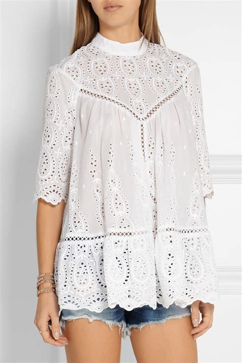 Zimmermann Epoque Broderie Anglaise Cotton Top In White Lyst