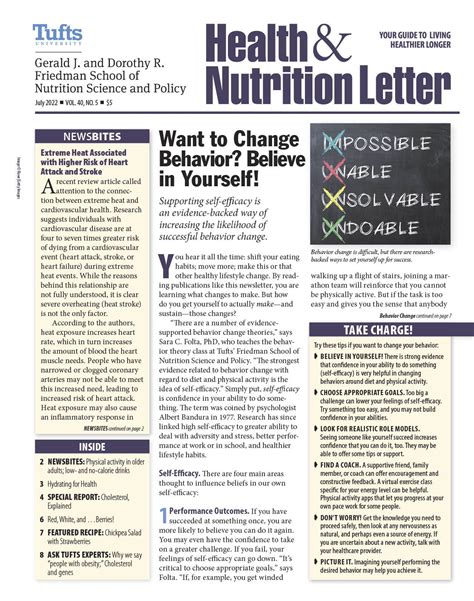 Tufts And Health Nutrition Tufts Health And Nutrition Letter