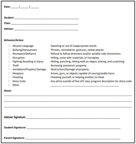 Free Printable Write Up Form