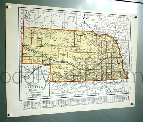 Vintage Nebraska Map 1939 Original Atlas Antique Omaha Etsy