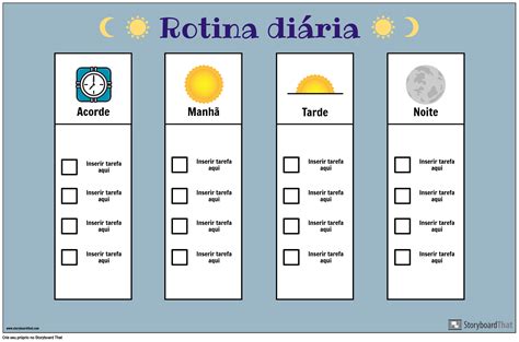 Tabela De Rotinas Diárias Storyboard By Pt Examples