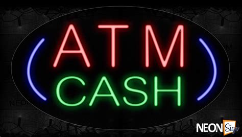 Atm Cash With Curve Line Neon Sign