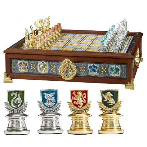 The Noble Collection Harry Potter Quidditch Chess Set Silver And Gold