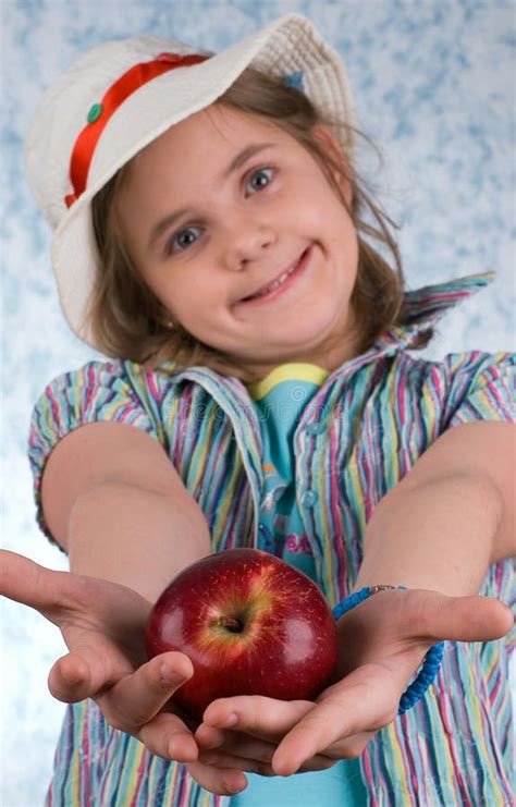 The Girl With An Apple Stock Photo Image Of Smile Snack 2313866