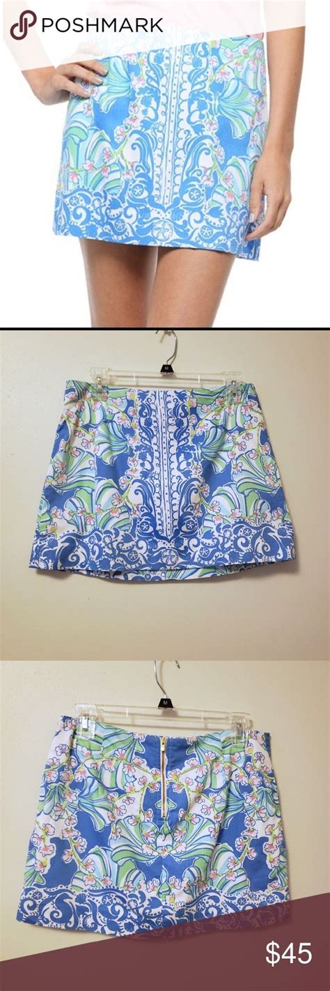 Lilly Pulitzer Bay Blue Coasting Tate Skirt Lilly Pulitzer Lillies