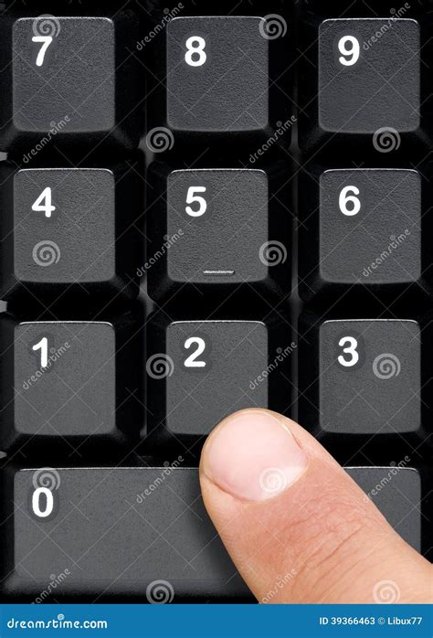 Finger Pressing Computer Keyboard Numeric Keys Stock Illustration
