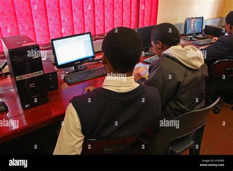 Children Working On Computers In Computer Classroom St Marks School