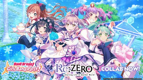 Bang Dream Girls Band Party X Rezero Starting Life In Another World