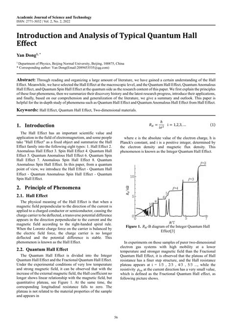 Pdf Introduction And Analysis Of Typical Quantum Hall Effect