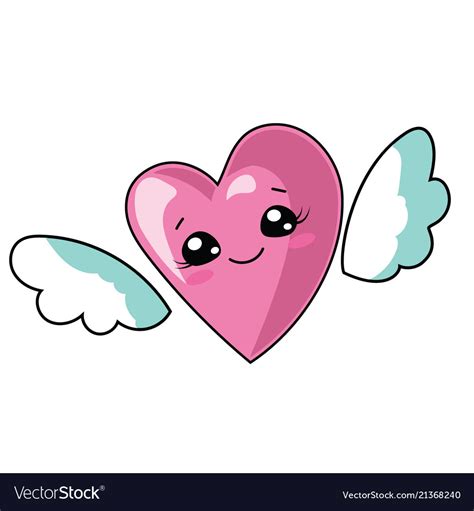 Cartoon Heart With Wings Royalty Free Vector Image