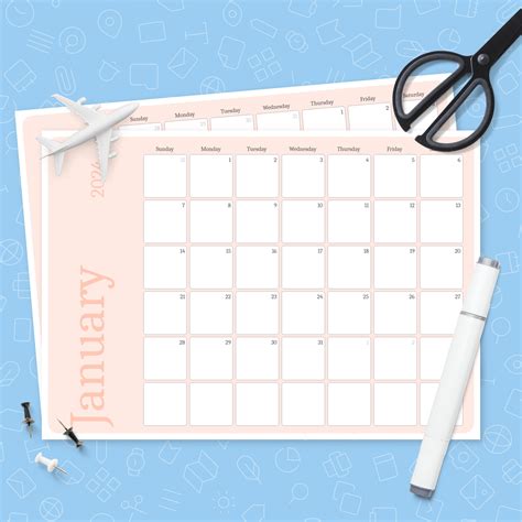 Pink Monthly Calendar Template Printable Pdf