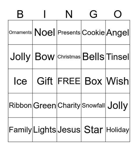 Christmas Bingo Card