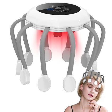 Head Massager Electric Scalp Massager Relax Stress Relief Red Light Therapy Vibrator Head
