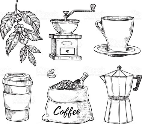 Coffee Vintage Hand Drawn Sketch Set Vector Id622057254 1024×897