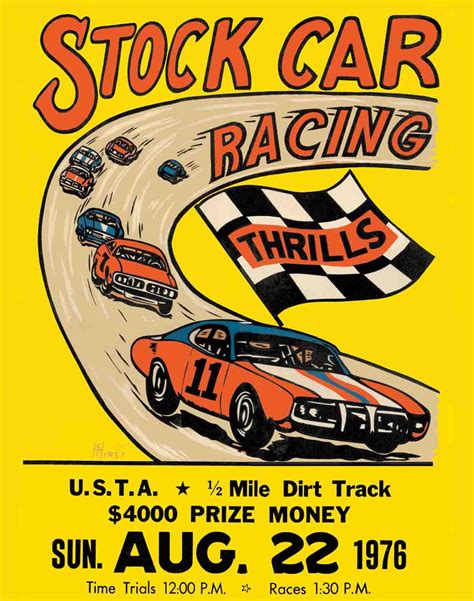 Vintage Stock Car Racing Auto Racing Tn Event Poster Digital Art Print