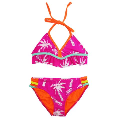 Big Chill Big Chill Big Girls Palm Tree Bikini Two Piece Swimsuit