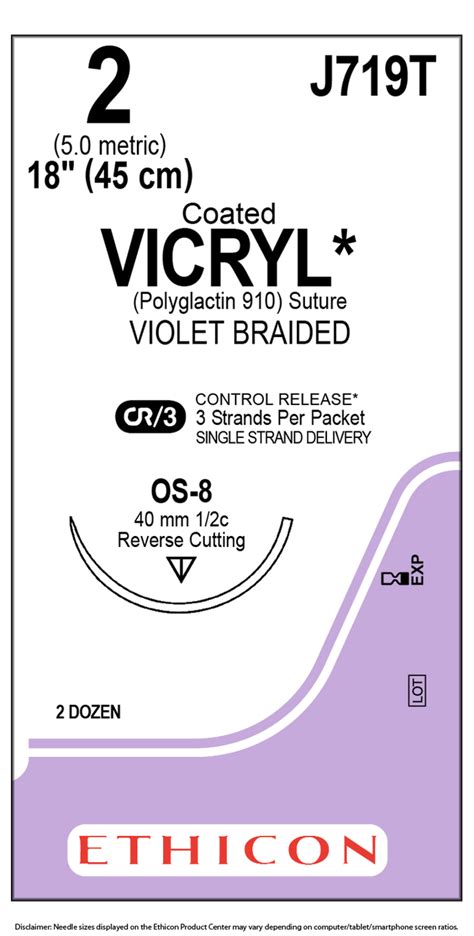 Ethicon J719t Coated Vicryl Polyglactin 910 Suture