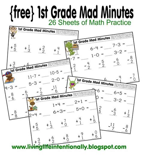 1st Grade Timed Math Worksheets Math Drills Worksheets Free Distance