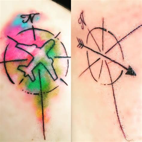 His And Hers Tattoos Wanderlust Adventurers Travelers Compass