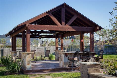 Outdoor Patio Structure For Entertaining In Katy Tx Traditional