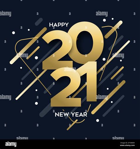 Happy New Year 2021 Gold Luxury Greeting Card Illustration Calendar