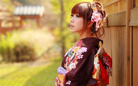 Japanese Girl Asian Kimono Clothes Wallpaper Girls Wallpaper Better