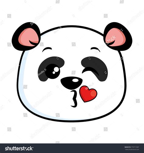 cute panda lovely emoji kawaii stock vector royalty free 770717287 shutterstock