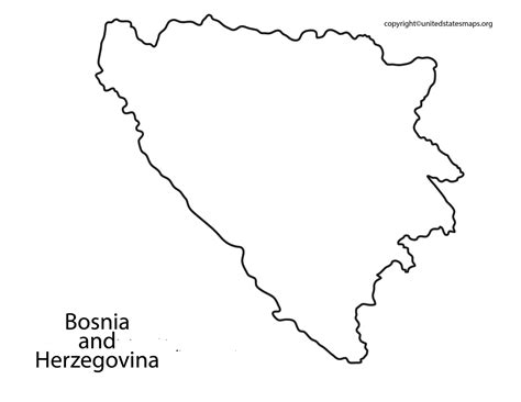 Blank Bosnia And Herzegovina Map Outline Printable