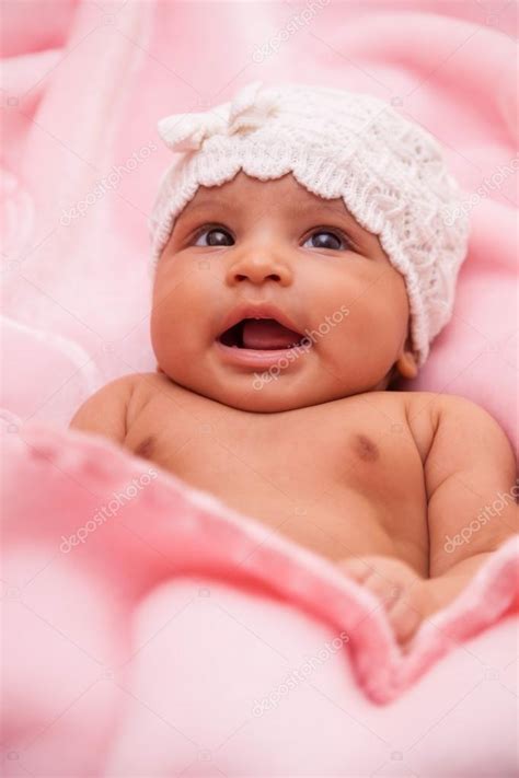 Adorable Little African American Baby Girl Black People — Stock Photo