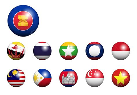asean東南アジア諸国協会3dサークルボールとメンバーフラグデザイン分離白地ベクトルを持つ東南アジア地図 ベクターイラスト画像とpngフリー素材透過の無料ダウンロード pngtree
