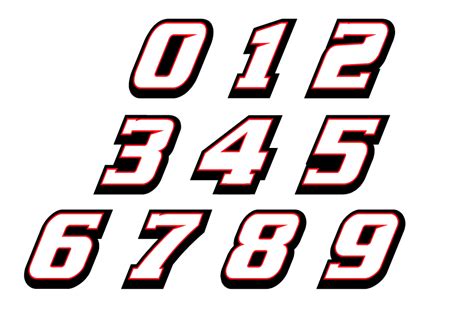3 X Custom Racing Numbers Vinyl Stickers Decals Stick King Race