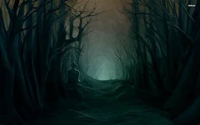 Forest Dark Anime Scenery Moon Wallpapers Oscuridad