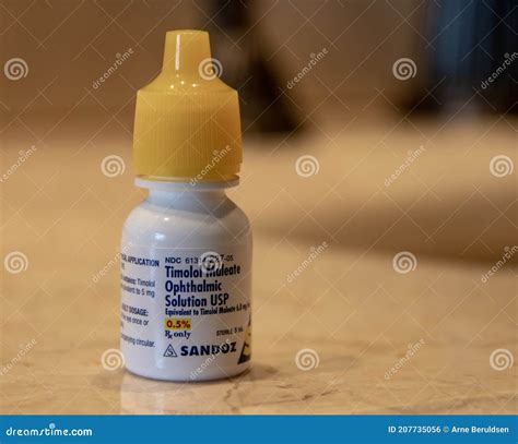 Prescription Bottle Of Timolol Maleate Ophthalmic Solution Editorial