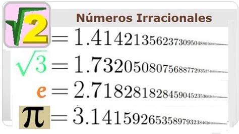 10 ejemplos de números irracionales