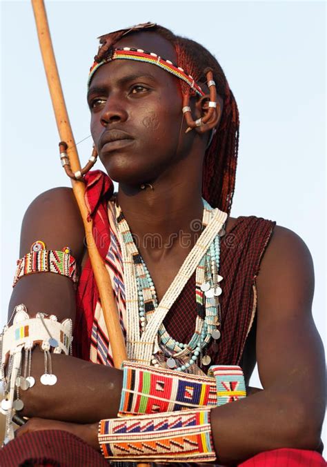 Proud Maasai Warrior In Loitoktok Kenya Proud Maasai Warrior With