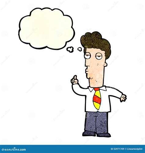 Cartoon Bored Man Asking Question With Thought Bubble Stock Illustration Illustration Of
