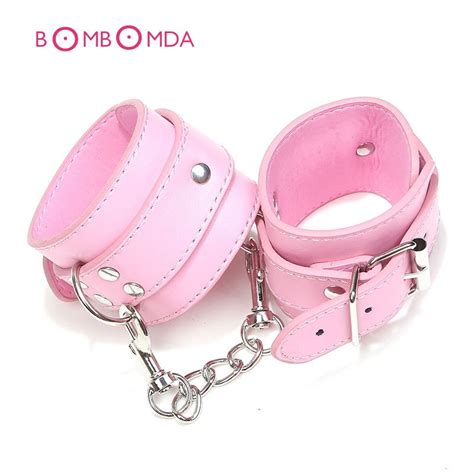 Pu Leather Handcuffs Fetish Bondage Restraints Wrist Hand Cuffs Sex Toys For Couples Adult Games