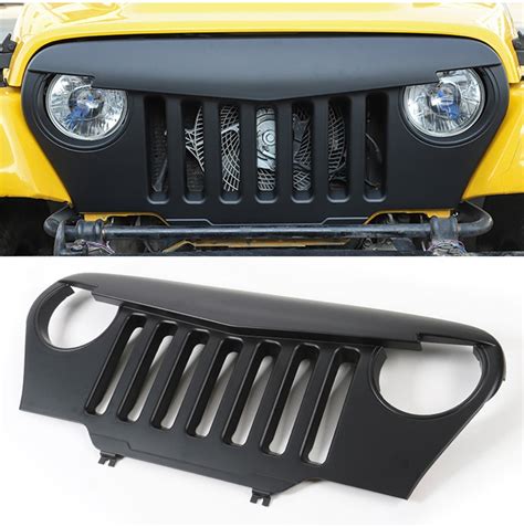 Angry Bird Grille Front Overlay Matte Black For Jeep Wrangler Tj 1997