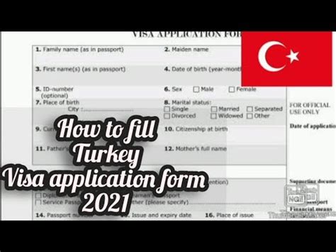 How To Fill Turkey Visa Application Form 2021 Turkey Tourist Visa