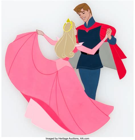 Sleeping Beauty Princess Aurora And Prince Phillip Pan Production Cel