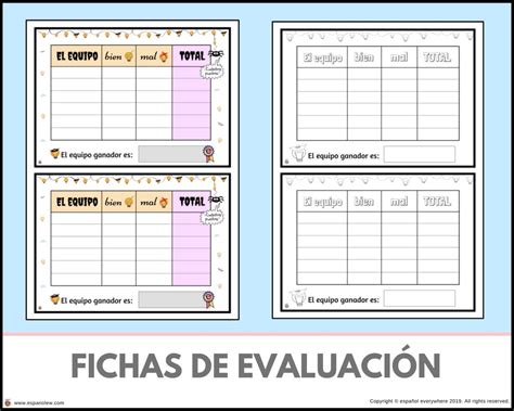 fichas de evaluacion | español everywhere