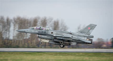 A Polish F 16 Takes Off During The First Day Of The Air Portion Of Ex