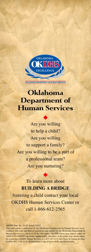 Oklahoma Department Of Human Services To Learn More About