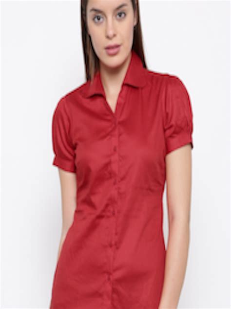 Buy Park Avenue Women Red Regular Fit Printed Formal Shirt Shirts For Women 2145152 Myntra