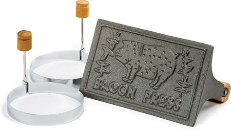 Norpro Cast Iron Bacon Press With Egg Ring Set Uk Home