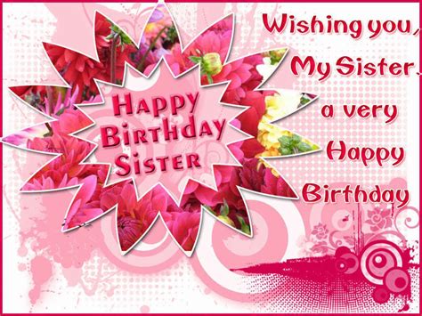Happy Birthday Sister Greeting Cards Hd Wishes Wallpapers Free ~ Full
