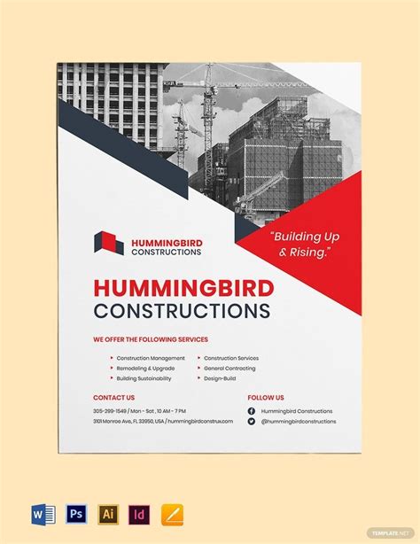 Construction Flyer Templates Design Free Download