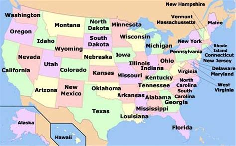 Mapa de los estados de Estados Unidos de América Mapa de estados unidos Mapa politico