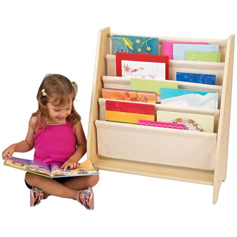 Kidkraft 4 Shelf Natural Book Sling Bookshelf 14221 Kids Bookcases